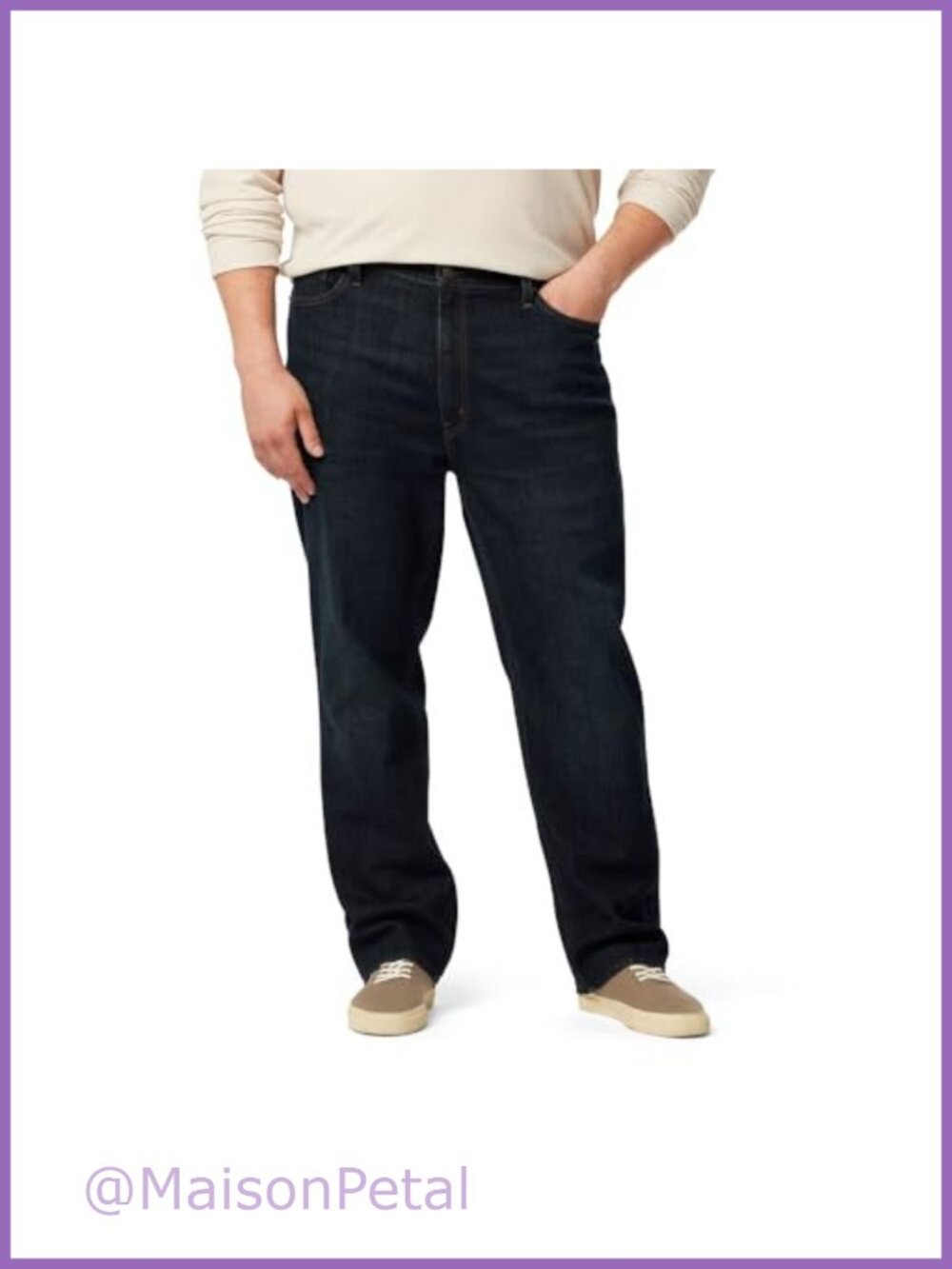 Men's Athletic Fit Jeans Comfort Flex Denim 5-Pocket Low Rise